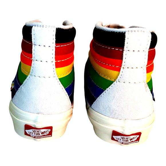 VANS Skate SK8-Hi Pride Women's New w/Tags White Rainbow Sneakers - Size 6 - Picture 4 of 6